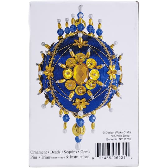 Design Works&#x2122; Midnight Glow Satin Ball Beaded Ornament Kit